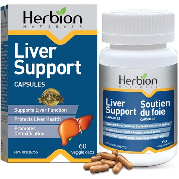Herbion Naturals Liver Support With Milk Thistle, 60 caps – Herbal Liver Detoxifier, Cleanser, Protects and Strengthens Liver Health, Promotes Healthy Liver Function.