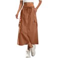 thumbnail image 3 of Sentmoon Long Skirts for Women High Waist Midi Skirts Soft and Comfortable Solid Color with Pockets Regular Fit Athletic Skorts for Women for Work and Office S-2XL, 3 of 9