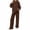 Brown, variant on Lounge Sets for Women, Women Fall Fashion 2025 2 Piece Outfits Sweatsuit Set Jogger Sweatpants Matching Sets Airport Tracksuit(Brown,S)