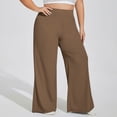 thumbnail image 1 of Timegard Plus Size Pants for Women High Waist Ruched Loose Comfy Lounge Pants Wide Leg Workout Trousers, 1 of 6