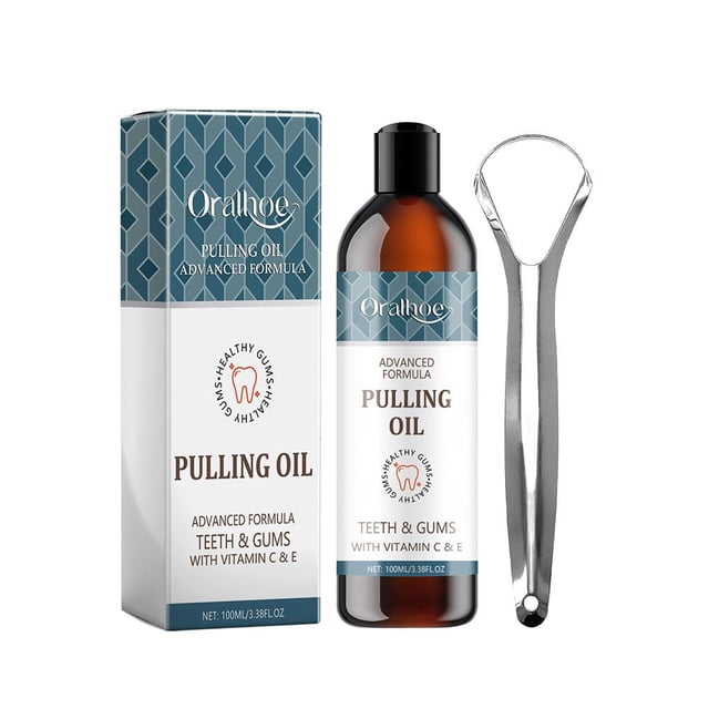 Extraction d'Huile de Coco avec Huile de Coco et Huile de Menthe Poivrée pour Soins Buccaux Rince-Bouche-