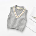 thumbnail image 4 of Xingqing Gilet en Tricot Sans Manches Uni pour Tout-Petit Garçon Fille, Chandail, Hauts, Chemises, Vêtements d'Automne Hiver, 4 of 9