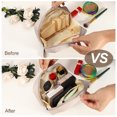 thumbnail image 2 of Unique Bargains Trousse de Maquillage Grande Capacité Trousse de Rangement Portable pour Femmes Trousse de Maquillage pour Rouges à Lèvres Beige, 2 of 7