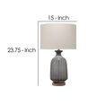 thumbnail image 5 of Benzara BM241132 Table Lamp with Frosted Glass Body & Fabric Shade, Gray, 5 of 5