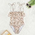 thumbnail image 2 of WEIYLL Girls One Piece Swimsuits 1Pc Bikini Color Floral Print Rash Guard Beach Pool Khaki Beachwear for 18-24 Months, 2 of 4