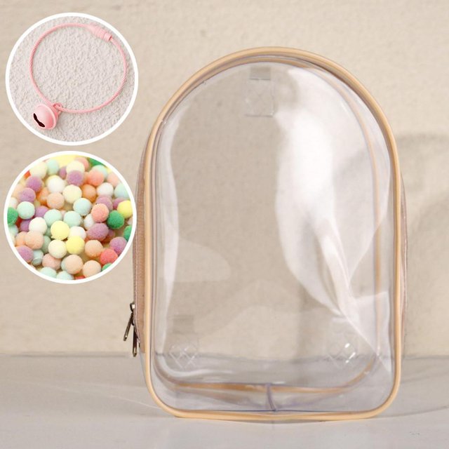 Petit Sac de Rangement pour Poupée Sac de Poupée Extérieur Étanche Portable Étui de Transport PVC Transparent pour Poupée de 20cm
