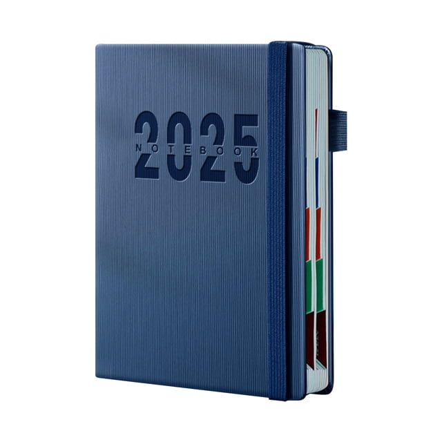 WHEANG Home Decor 2025 Academic Planner 2025 Monthly Tabs Daily Organizer Twin Wire Binding Pocket Folder Sticky Notes One Size Multi-Color