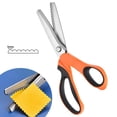 thumbnail image 3 of Stainless Steel Cloth,Stainless Steel Scissors Lace Scissors Stainless Steel Sawtooth Scissors Lock Scissors Tooth Cloth Scissors Dog Teeth Scissors Lock and Lock, 3 of 5