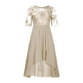 thumbnail image 1 of WTXUE Robes pour Femmes 2024, Robe Mi-Longue en Broderie Dentelle Chiffon pour Femme, Robe Simulée, Robes Dorées pour Femmes, 1# Or 2TG, 1 of 5