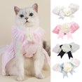 thumbnail image 3 of CBFFDC Pet Neck Circle Pet Collar Princess Style Three dimensional Flower Lace Comfortable Wear Elastic Strap Up Adorable Triangle Dogs Cats, 3 of 6