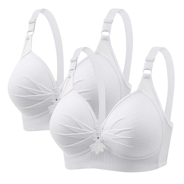 Bras for Women, Womans Printing Gathered Together Large Size Daily Bra Underwear No Rims