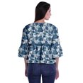 thumbnail image 2 of Moomaya T-Shirt à Col Rond pour Femmes à Manches Évasées, Haut Court en Coton Imprimé, Haut Décontracté, 2 of 4