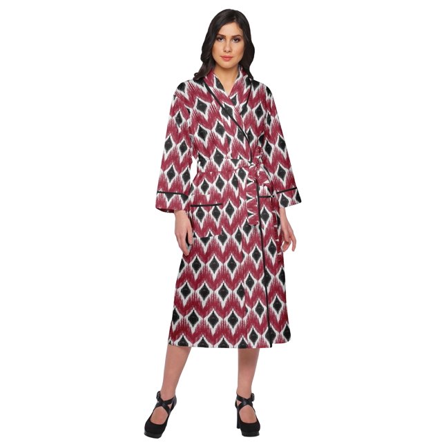 Moomaya Printed Robe For Girls Cotton Bathrobes For Women Wrap Dressing Gown