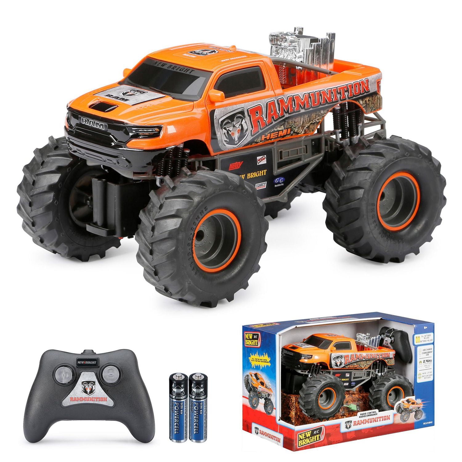 New Bright 1:14 Scale Dodge Rammunition RC Monster Truck - Walmart.ca