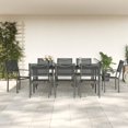 thumbnail image 1 of vidaXL 9 Piece Garden Dining Set Black Steel and Textilene, 1 of 5