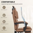 thumbnail image 4 of HOMCOM Office Chair, Pet-Friendly Fabric Reclining Desk Chair, Brown, 4 of 10