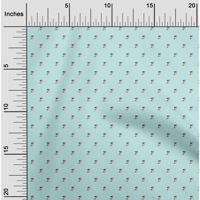 oneOone Cotton Poplin Fabric Cartoon Dog Print Fabric BTY 56 Inch Wide