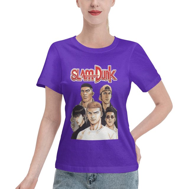 T-Shirt Basique à Manches Courtes pour Femmes Slam Dunk