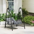 thumbnail image 2 of Outsunny Hammock Chair, Patio Wicker Swing Chair with Stand, Light Grey, 2 of 10