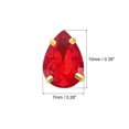 thumbnail image 2 of Unique Bargains 20Pack Teardrop Sew on Rhinestone - 10x7mm Glass Teardrop Crystal Rhinestones in Gold Prong Setting (Bright Red), 2 of 7