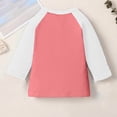 thumbnail image 4 of ZACPNCV T-Shirts pour Adolescentes Raglan Manches 3/4 Vêtements Mignons Automne Col Rond Hauts Confortables Manches au Coude T-Shirts Rose 4-5 Ans, 4 of 7