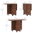 thumbnail image 3 of HOMCOM Table à Manger Pliable, Table de Cuisine Roulante avec Tiroirs, Armoire, 3 of 10