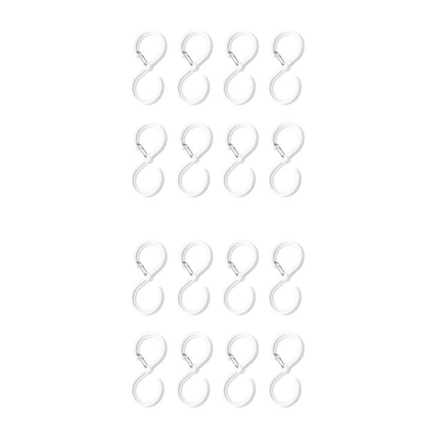 Shengyu 8 Pcs S-shaped Hook with Buckle Bathroom Clothes Cooking Tool Hanger White 2Set
