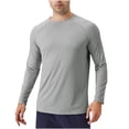 thumbnail image 1 of Dagugfen Hauts pour Hommes Chemises de Protection Solaire Manches Longues Col Rond Ajusté Extensible Course Entraînement Chemises Été, 1 of 7