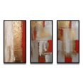 thumbnail image 2 of Designart "Lunar Redemption Abstract in Gold and Red I" Abstract Painting Framed Wall Art Set Of 3 - Gold Modern Frame Gallery Wall Set For Home Decor, 2 of 6