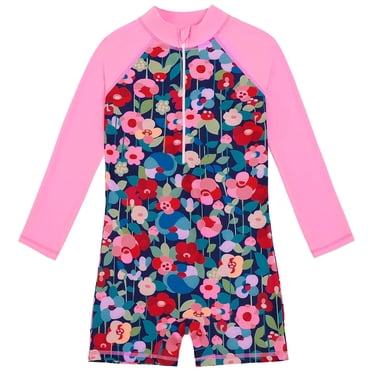 PMVFHDE Girls' Summer Swimsuit Set - Quick-Dry Graphic Print Rash Guard & Swim Bottoms for Water Sports, Cute Mermaid Design Beach Pool Swimwear Z25024C-Pink,3-4 Years