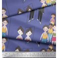 thumbnail image 3 of Soimoi Purple Poly Georgette Fabric Mirror Theme Human Figure Print Fabric by the Yard 42 Inch Wide, 3 of 5