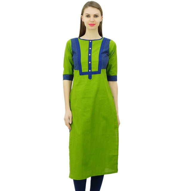 Phagun Cotton Straight Kurti Tunic With Front Button Casual Kurta