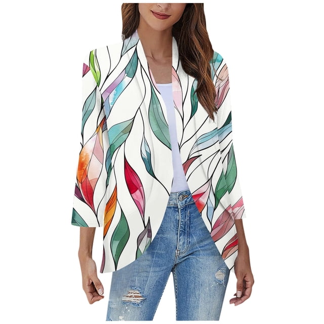 Pisexur Womens Jacket Open Front Cardigans Plus Size Jackets Coats Fall Jackets Women's Non Positioning Printed Fashionable Loose Lace Cardigan Top