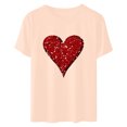 thumbnail image 4 of Cadeau de la Saint-Valentin pour Femmes T-shirt Décontracté à Col Rond à Manches Courtes Imprimé Arbre de Noël, 4 of 6