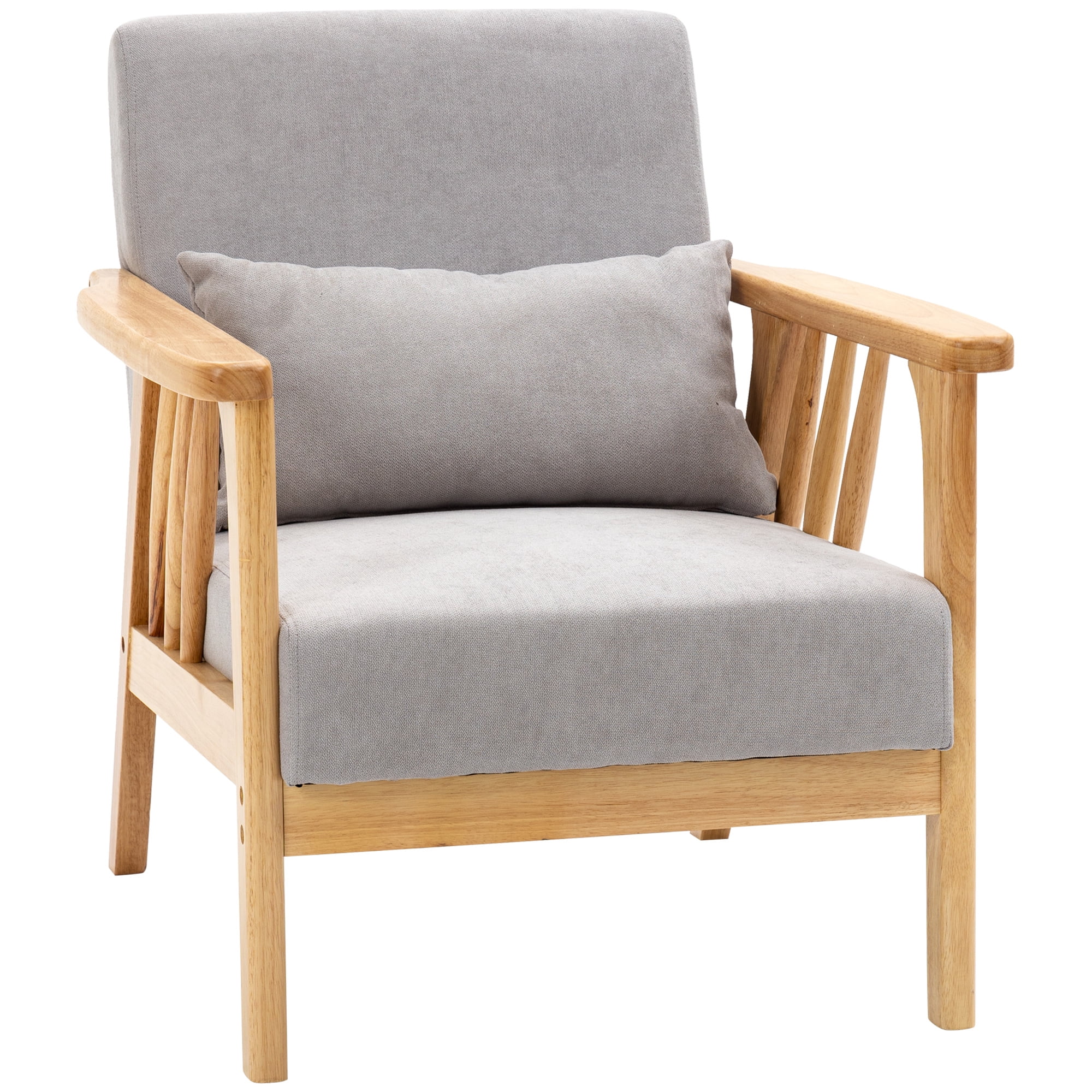 HOMCOM Fauteuils d'Appoint avec Oreiller, Siège et Dossier Rembourrés, Fauteuil
