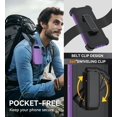 thumbnail image 4 of KOMI for Google Pixel 8 Case, with HD Tempered Glass Screen Protector, Heavy Duty Shockproof Drop Protective Rugged Tough Durable Phone Cover with Belt Clip-Light Purple/Sky Blue, 4 of 5