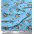 thumbnail image 1 of Soimoi Poly Georgette Fabric Leaves & Floral Printed Fabric 1 Yard 52 Inch Wide, 1 of 5