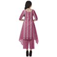 thumbnail image 4 of Moomaya Ensemble Kurti Kurta Pantalon pour Femmes Col Bateau Imprimé Robe 2 Pcs Tenue Ethnique, 4 of 6