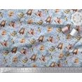 thumbnail image 3 of Soimoi Poly Georgette Fabric Owl,Squirrel & Rabbit Animal Print Fabric by Yard 52 Inch Wide, 3 of 3