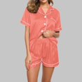 thumbnail image 2 of Yuyuzo Pajama Sets for Women 2 Piece Short Sleeve Button down Shirts Lounge Sets Color Block Soft Pj Sets, 2 of 4