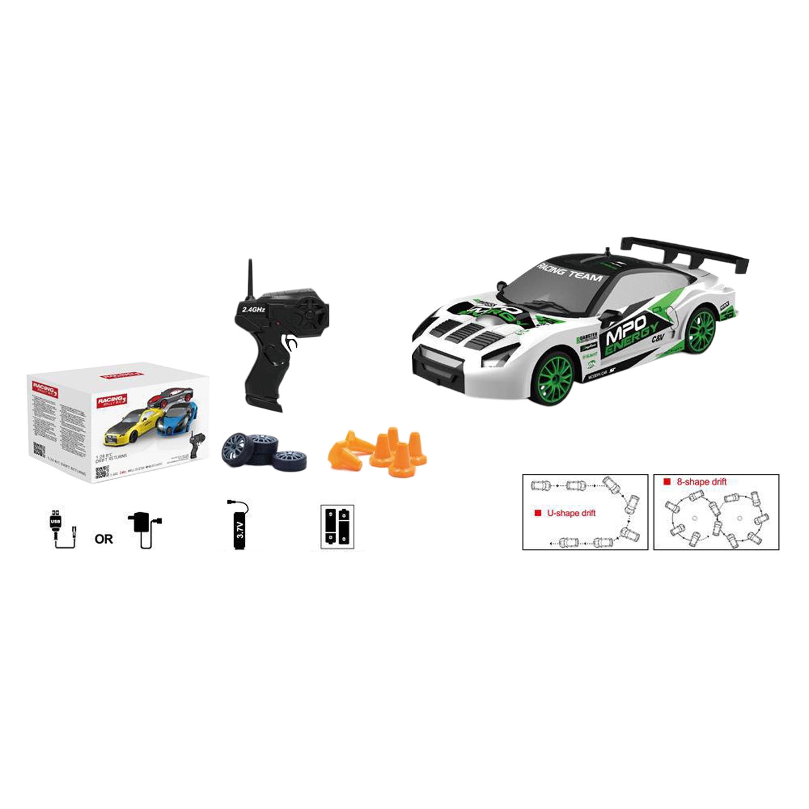 Binwennn 1:24 Scale High Speed 4WD RC Racing Car 2.4 Remote Control Drift Toy For Kids And Adults Realistic Drift Experience Mini Cars for Boys Mote Control Bulk Cars for Kids Fast Car Remote Control
