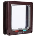 thumbnail image 3 of Porte à Clapet pour Chat, Étanche Transparente Résistante aux Intempéries Durable 4 Modes de Commutation Porte à Clapet pour Animal pour Intérieur et Extérieur pour la Maison Blanc,Brun, 3 of 8