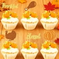 thumbnail image 1 of Rvkxad Thanksgiving Cake Toppers Set, 12 Cupcake Picks Turkey Pumpkin Maple Leaf, Fall Party Decorations, 1 of 6