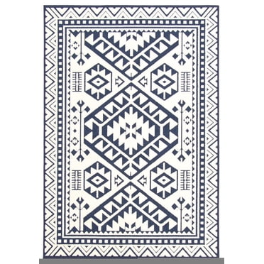 ECARPET Indoor/Outdoor for Balcony, Patio and Garden Aaya Blue Rug