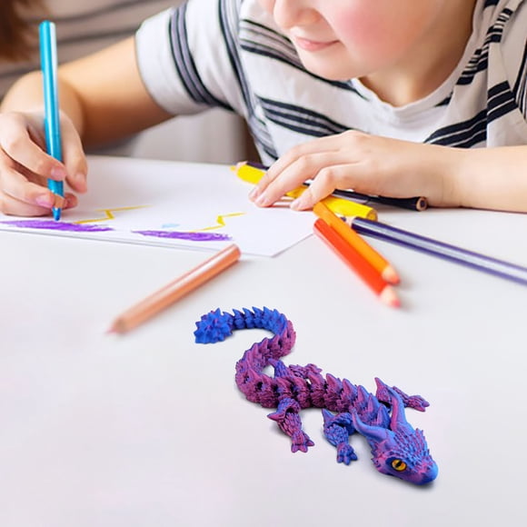 Articulated Dragon Figure Toy Flexible Joint Model Collectible for Desk Decor, Car Dashboard & Fantasy Creature Display