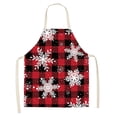 thumbnail image 1 of Oleegame 1PC Pretty Apron Christmas Kitchen Cooking Aprons Plaid Aprons Adjustable Buffalo Plaid Baking Apron, 1 of 7