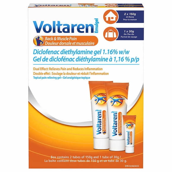 Voltaren Emugel Douleur au Dos et aux Muscles 330 g (2x150 g + 30 g)