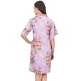 thumbnail image 3 of Bimba Chemise de Nuit en Rayonne Violette pour Femme à Boutons, Imprimé Floral, Robe de Nuit - 20, 3 of 6