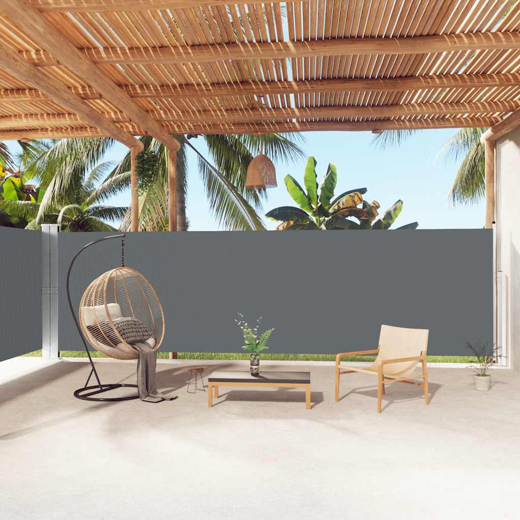 vidaXL Auvent Latéral Rétractable Anthracite 180x1000 cm