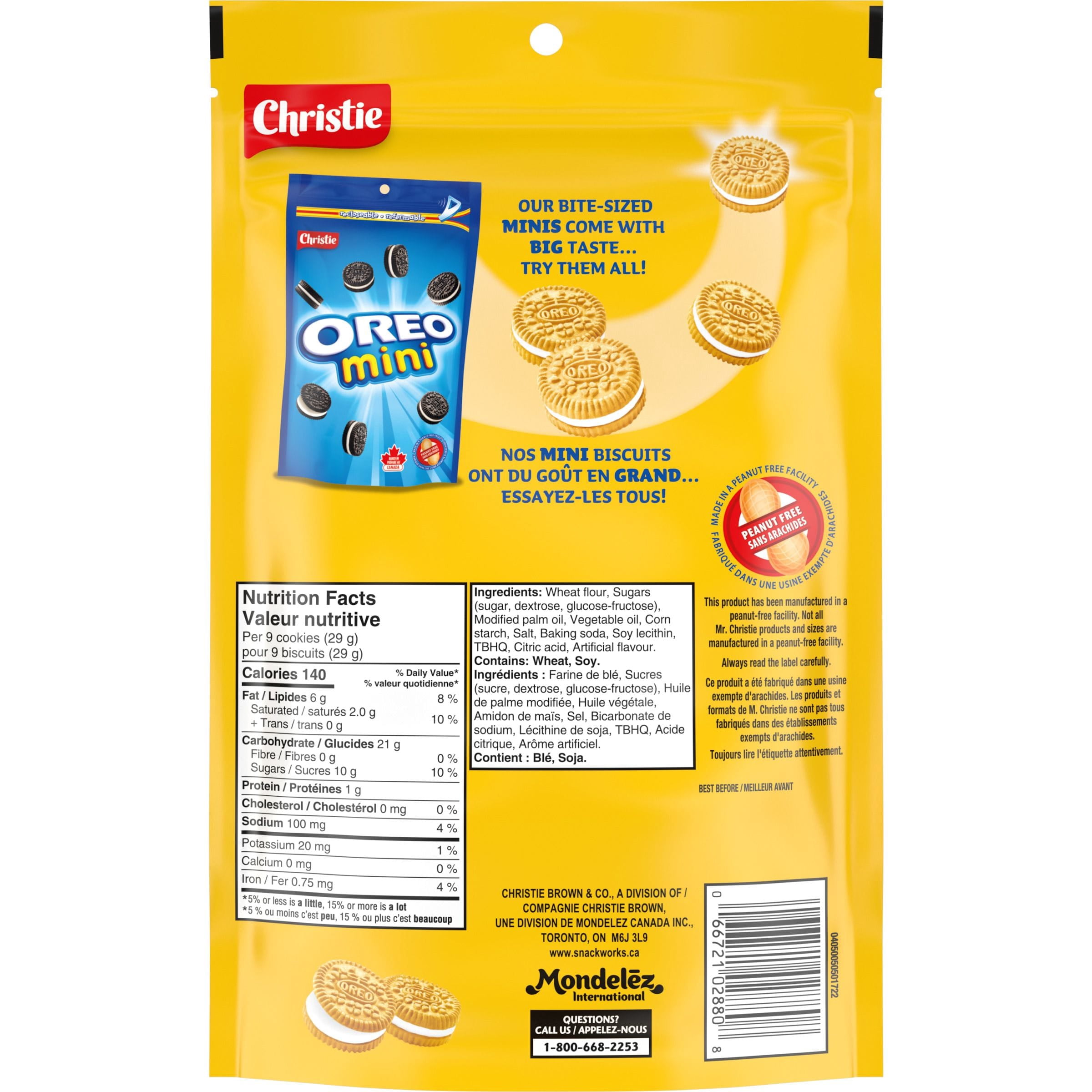OREO, Mini Golden Cookies, Made in a Peanut-Free Facility, School Snacks